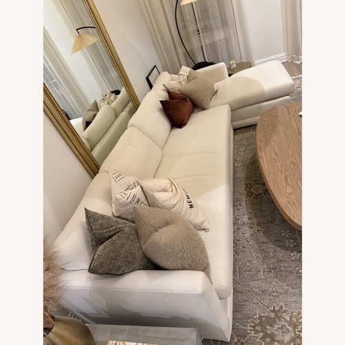 Used Maiden Home White Fabric Chaise Lounge for sale on AptDeco