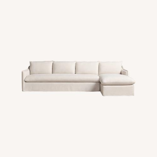 Used Maiden Home White Fabric Chaise Lounge for sale on AptDeco