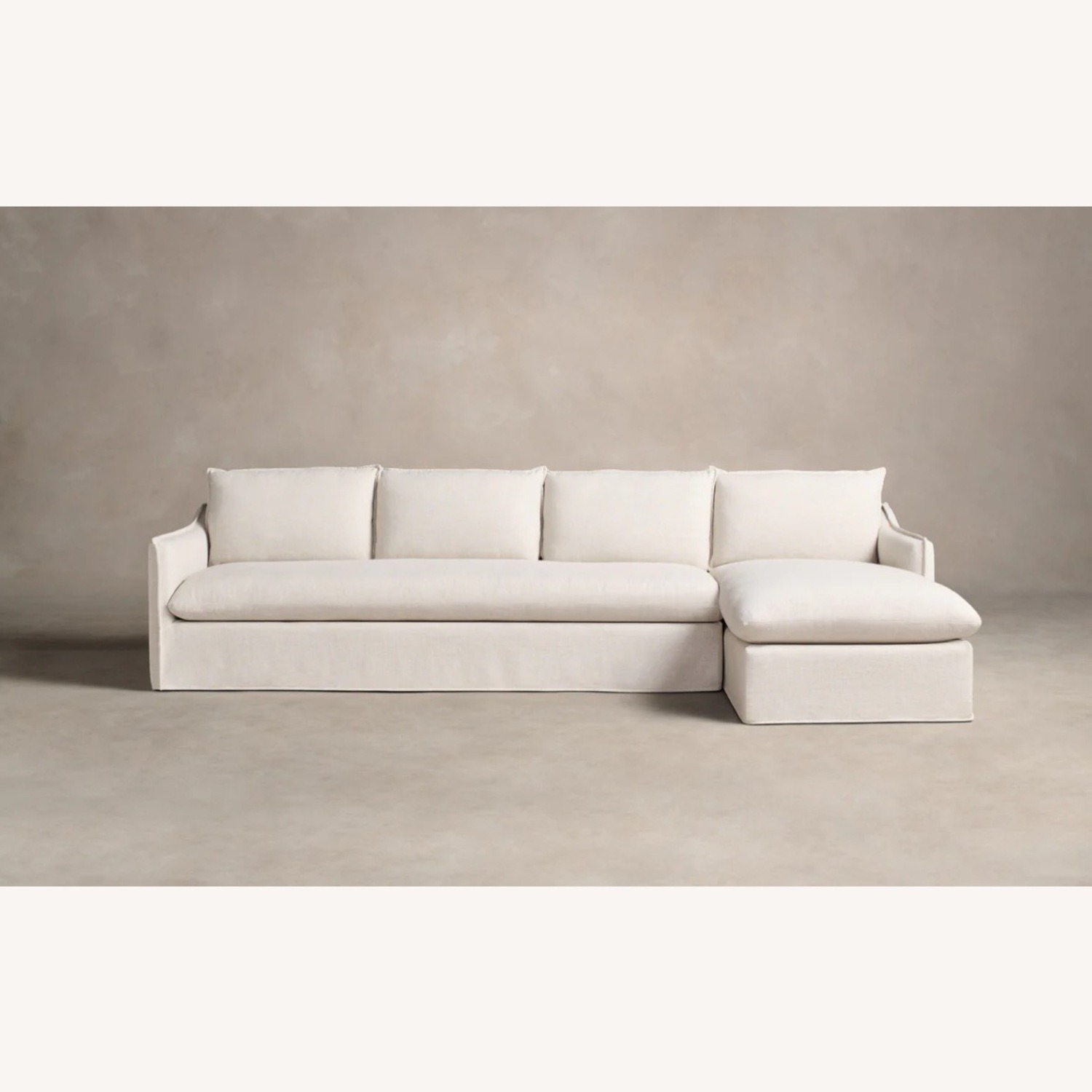 Maiden Home White Fabric Chaise Lounge - image-1