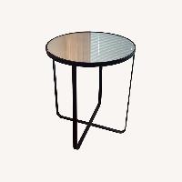 Modern Black Glass Accent Table