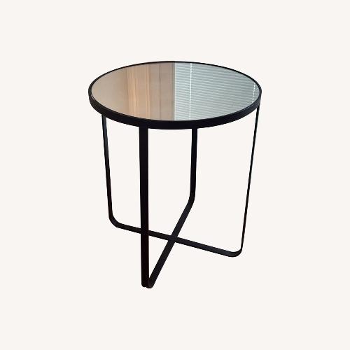 Used Modern Black Glass Accent Table for sale on AptDeco