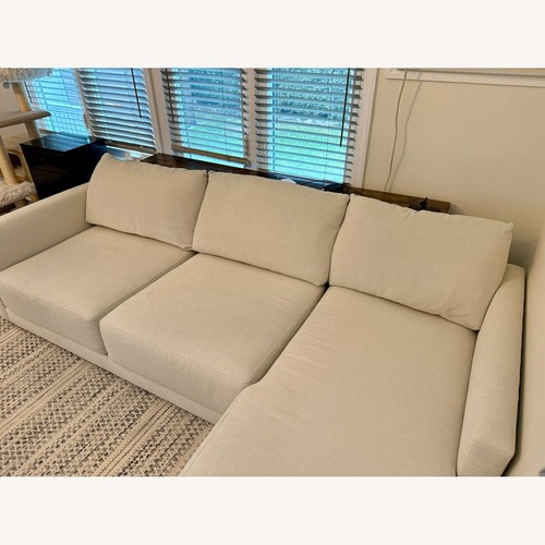 Used Crate & Barrel Gather White Fabric Chaise Lounge for sale on AptDeco