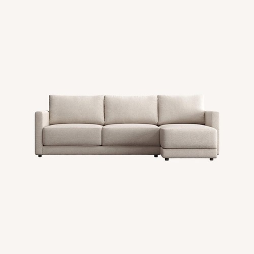 Used Crate & Barrel Gather White Fabric Chaise Lounge for sale on AptDeco
