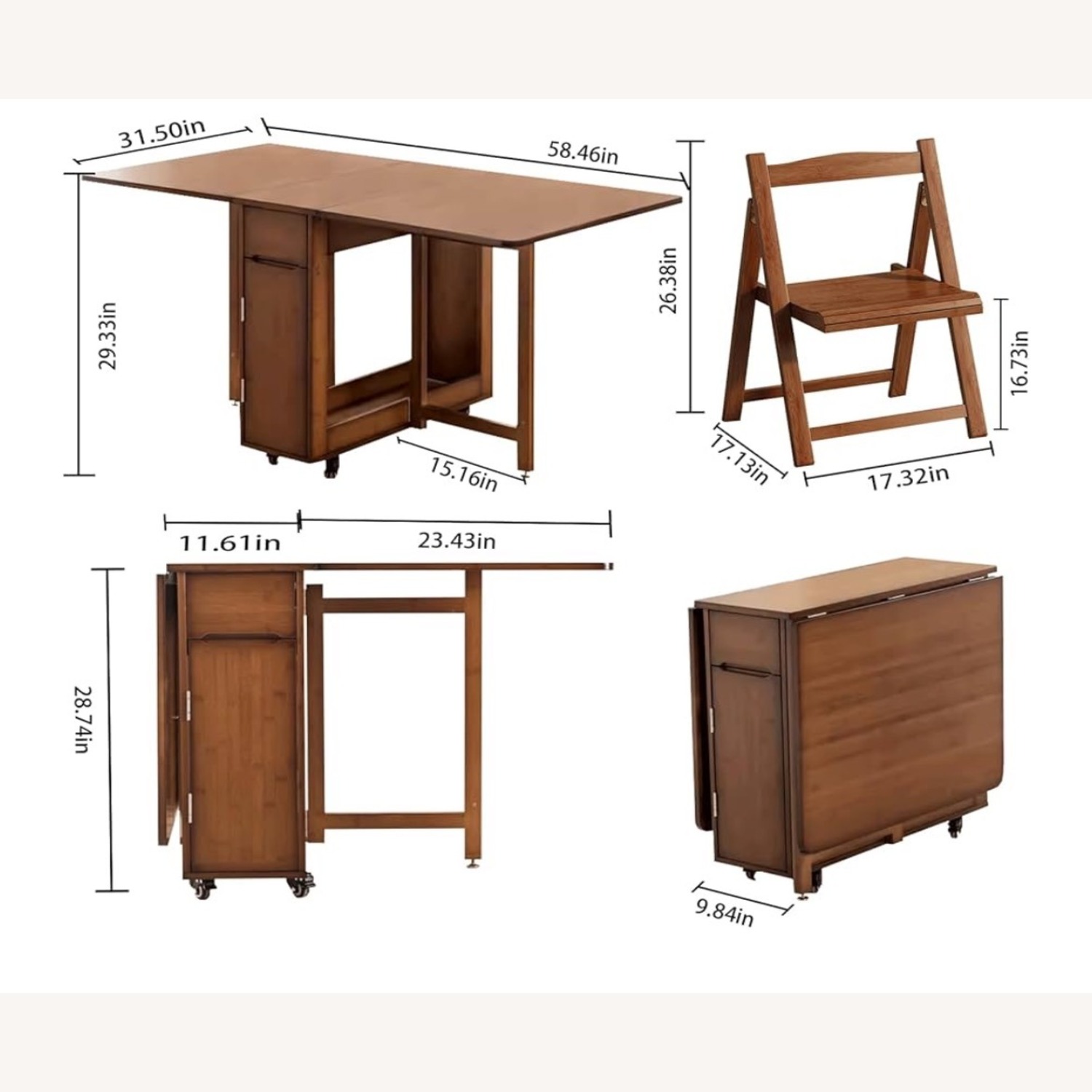 Amazon Handcrafted Folding Table Set - image-12