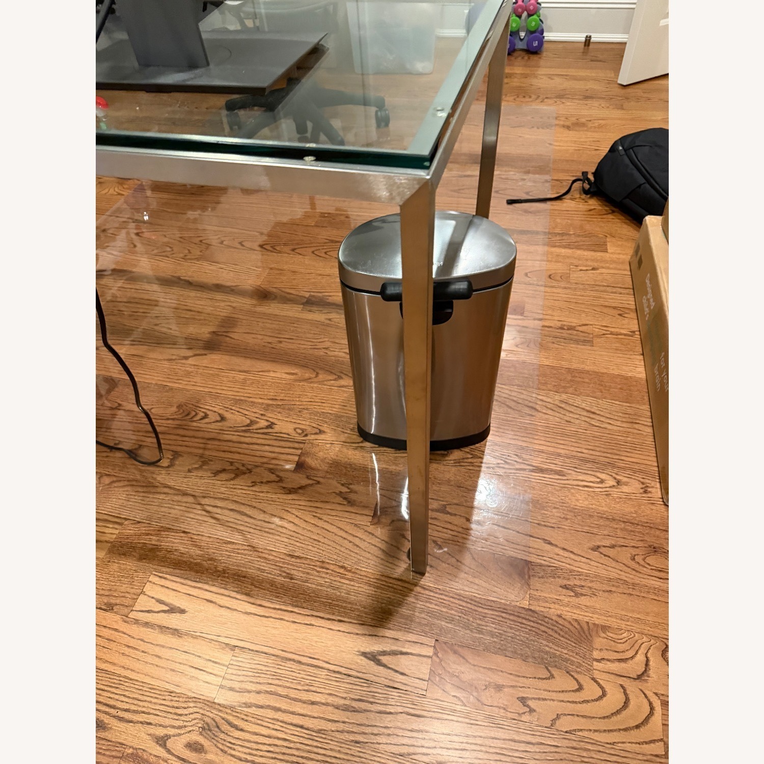 Room & Board Parsons Silver Glass Desk - image-1