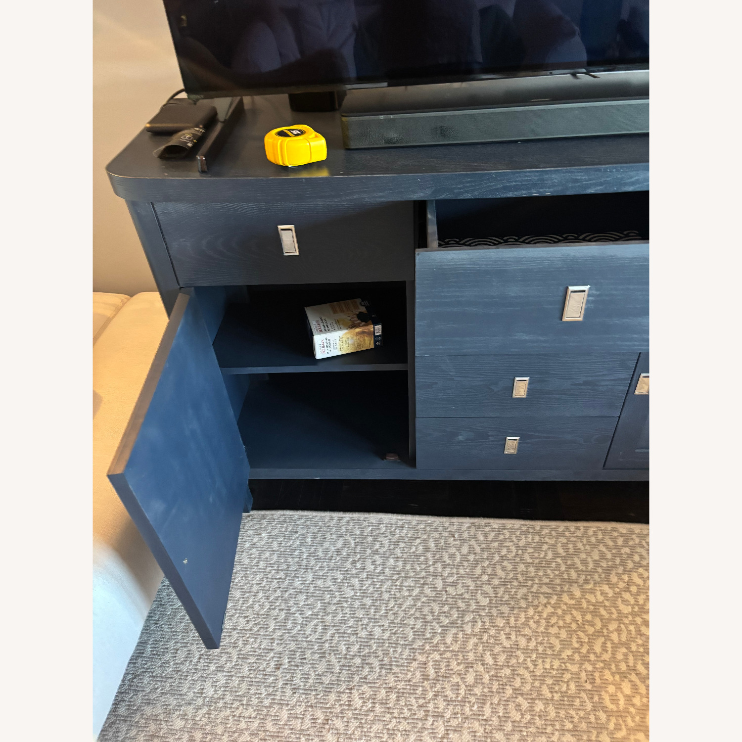 Wayfair Blue Wood Media Storage - image-3