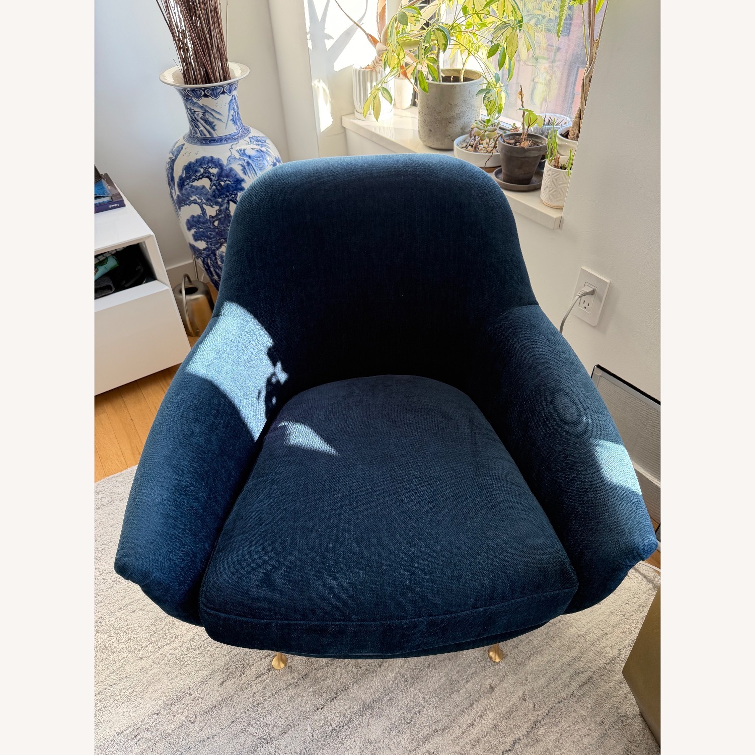 West Elm Blue Phoebe Armchair - image-3