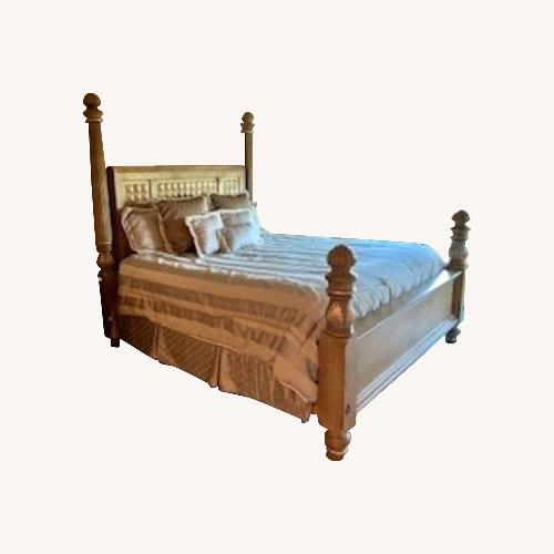 Used Drexel Light Brown Wood King Bed for sale on AptDeco