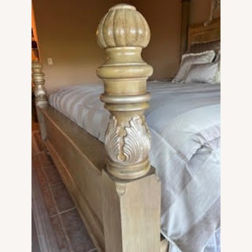 Used Drexel Light Brown Wood King Bed for sale on AptDeco