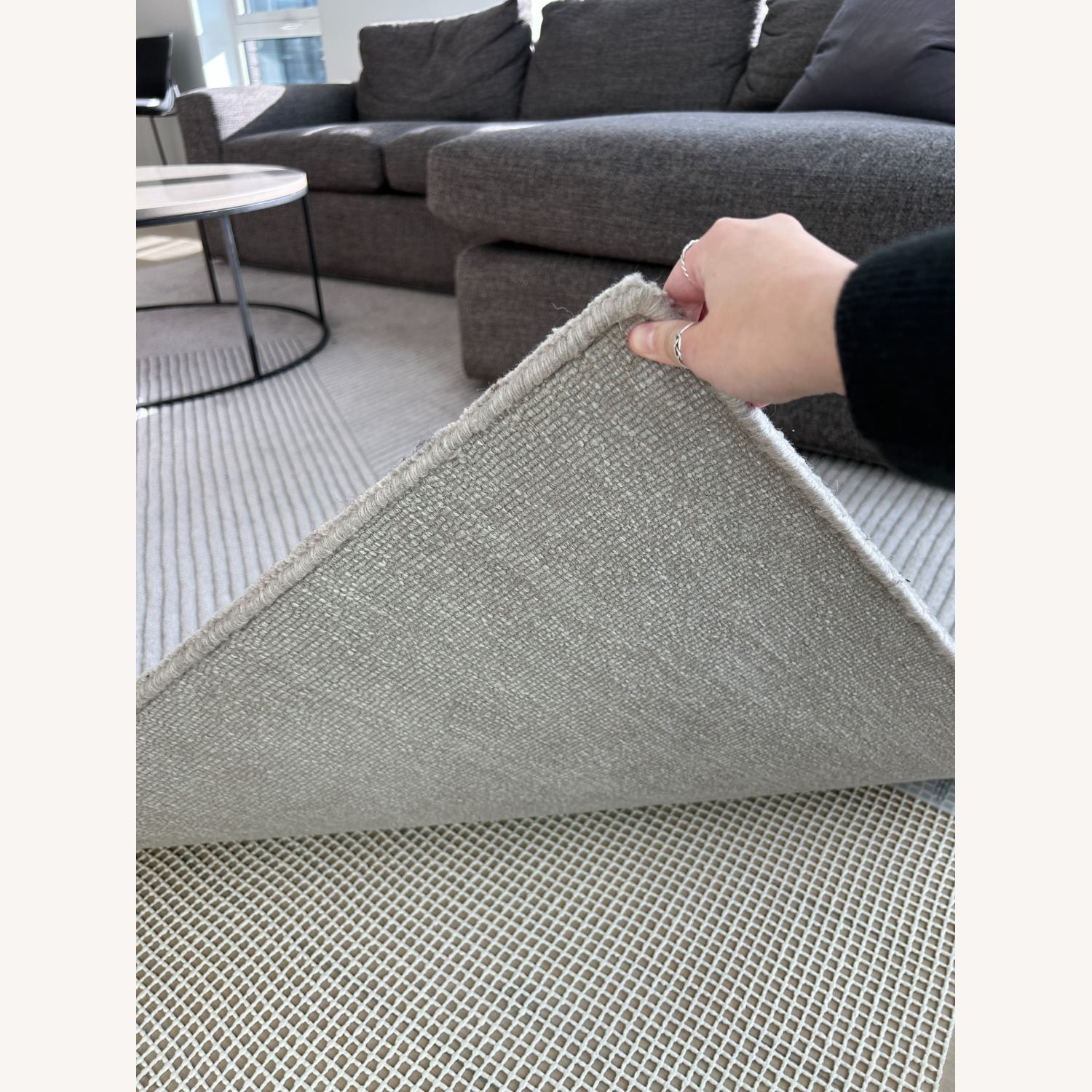 Northern Co Light Gray Wool Area Rug 6' x 9' - image-1