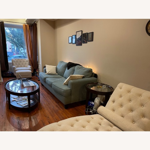 Used Light Blue 3-Seater Couch with Pull-Out Bed for sale on AptDeco