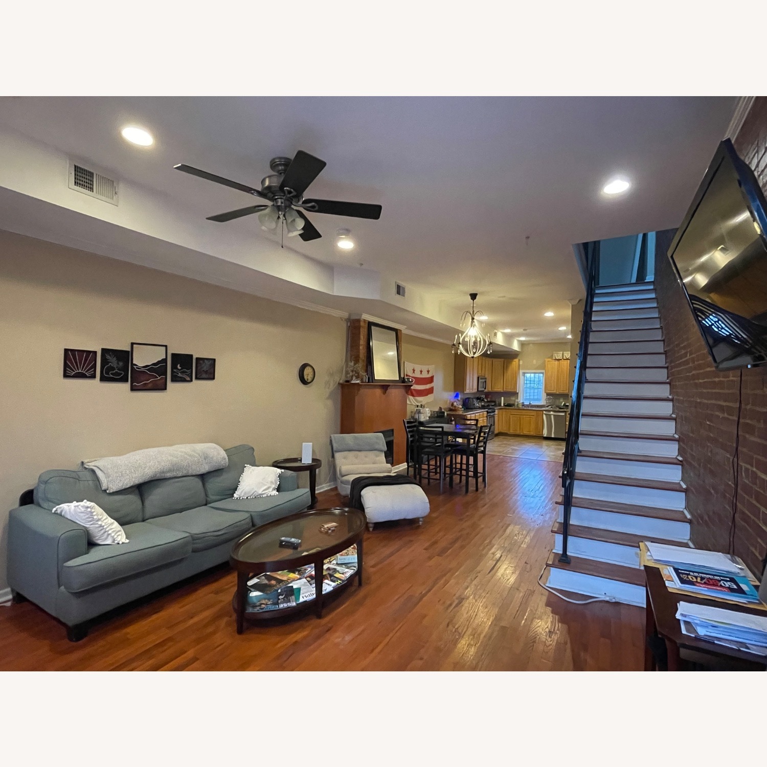 Light Blue 3-Seater Couch with Pull-Out Bed - image-2