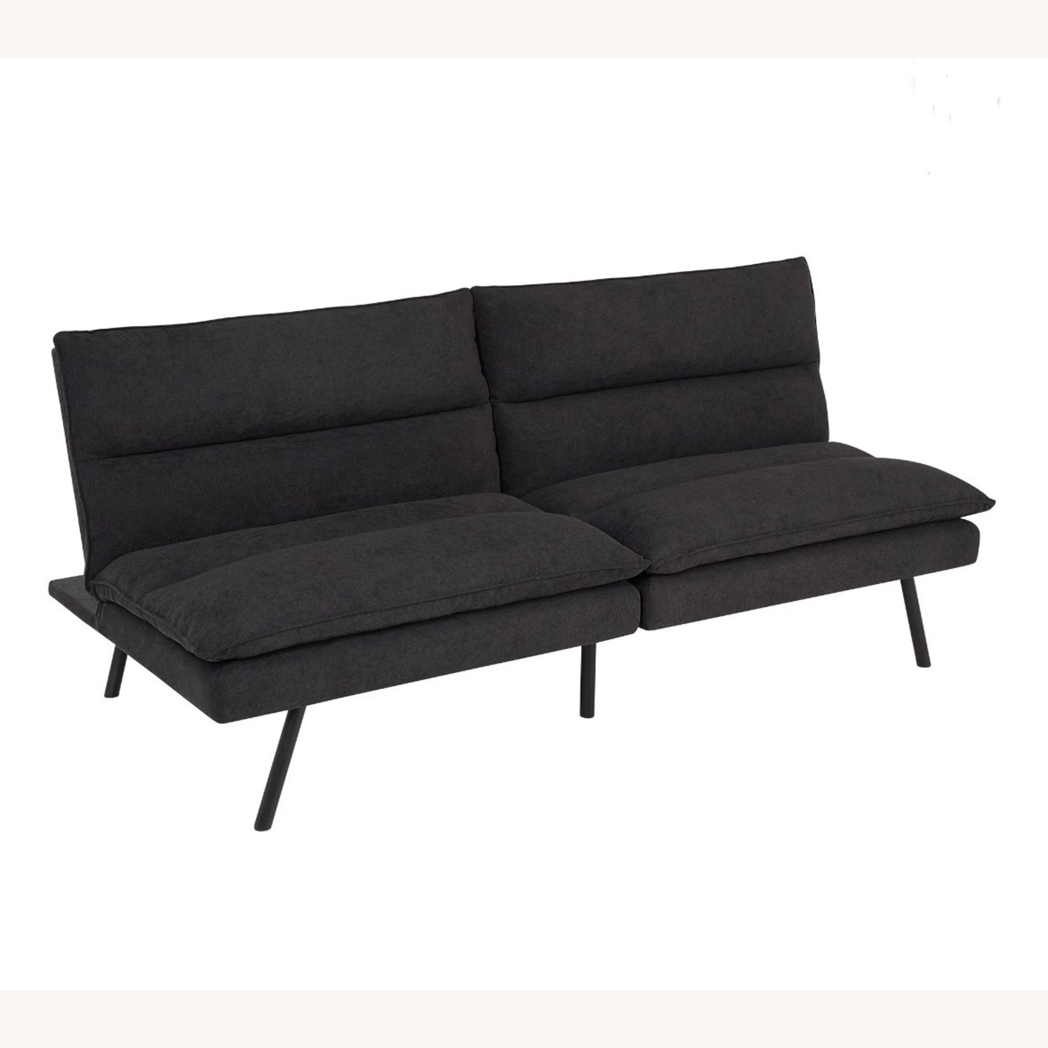 Black Fabric Futon - image-1