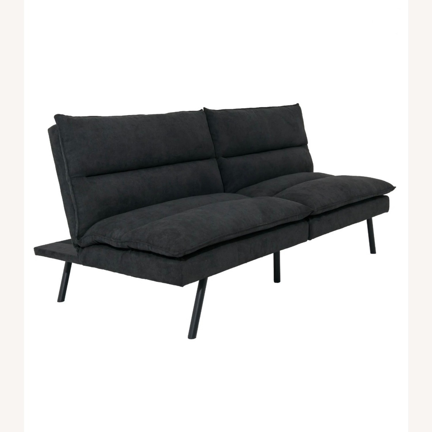 Black Fabric Futon - image-3