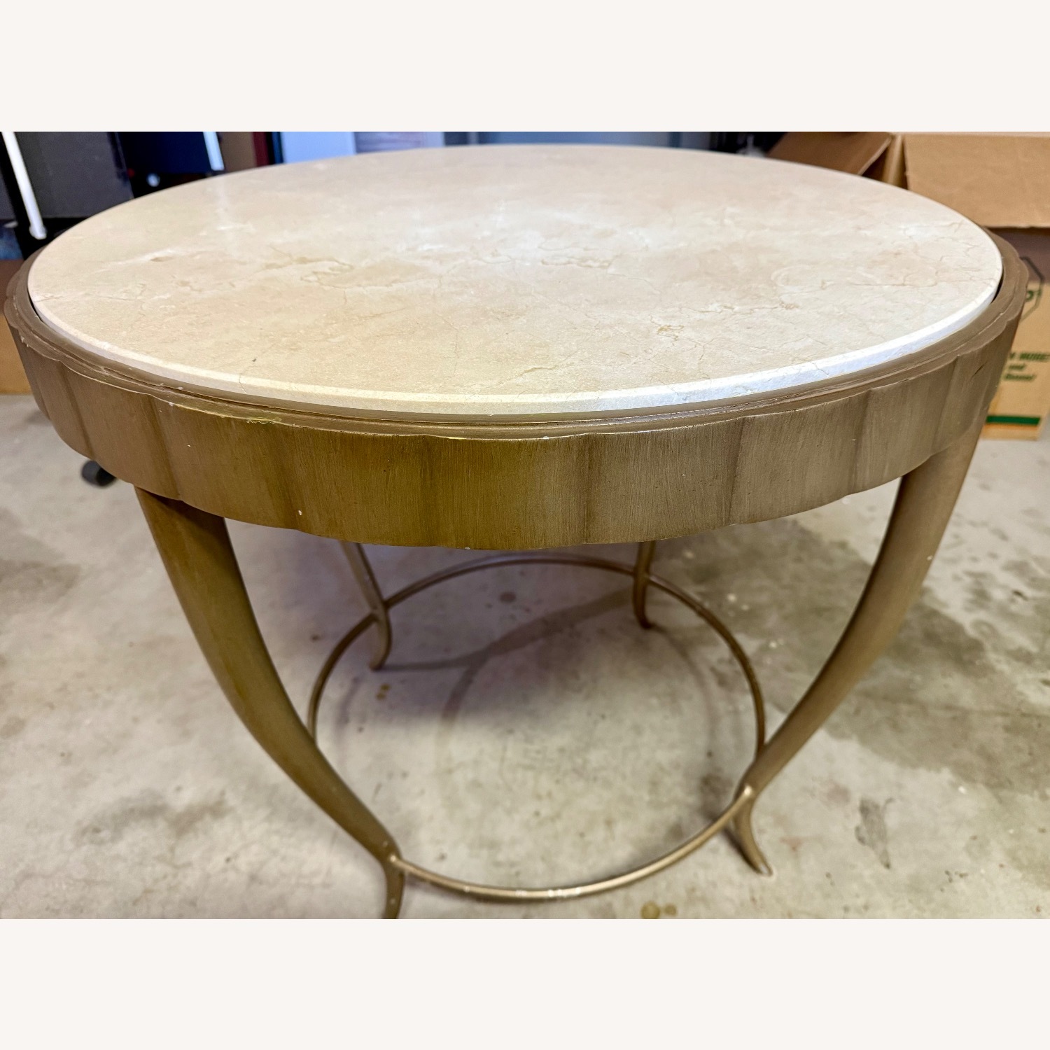 Barbara Barry Designed Marble Top Side Table - image-1