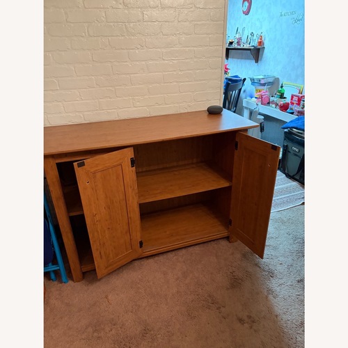 Used Light Brown Wood Media Storage for sale on AptDeco