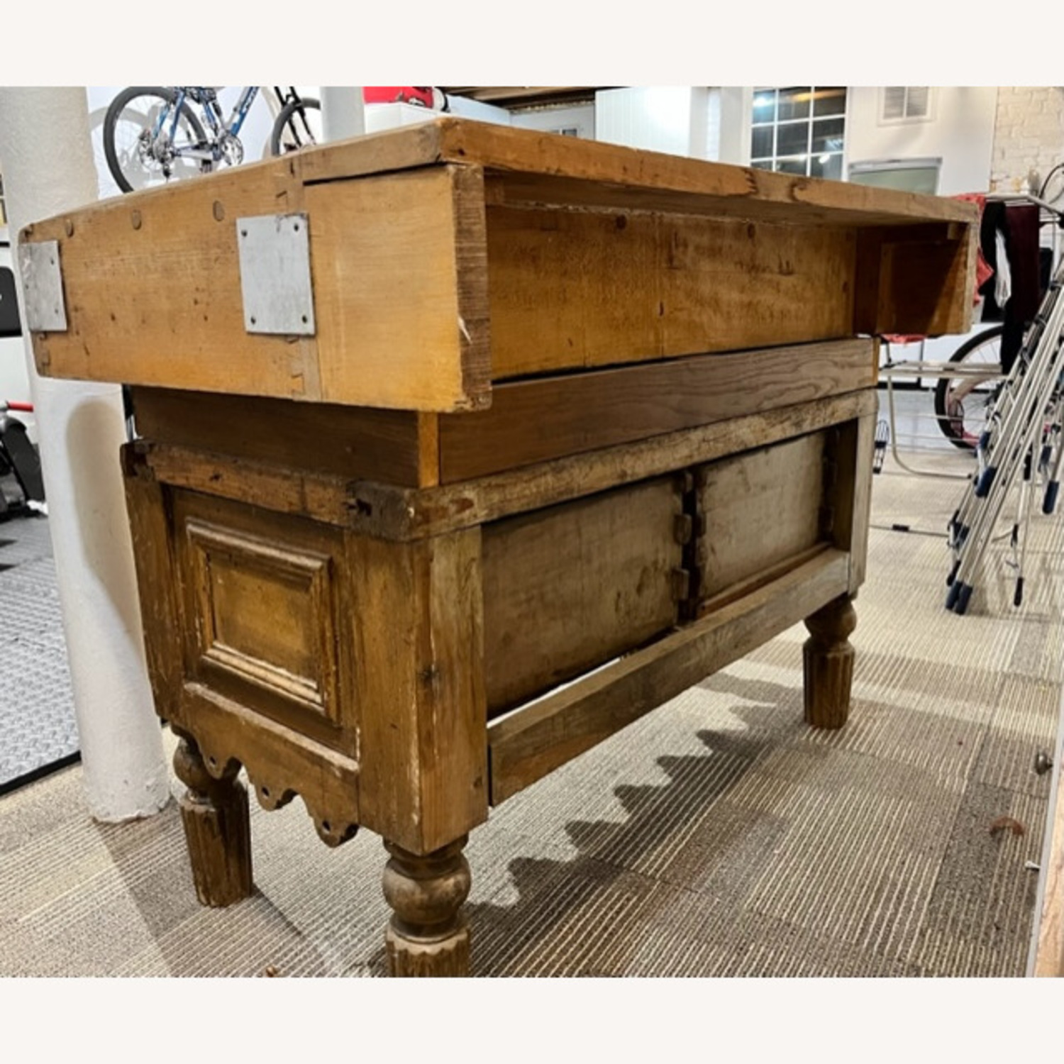 Antique Butcher Block With Deep Drawers - image-6