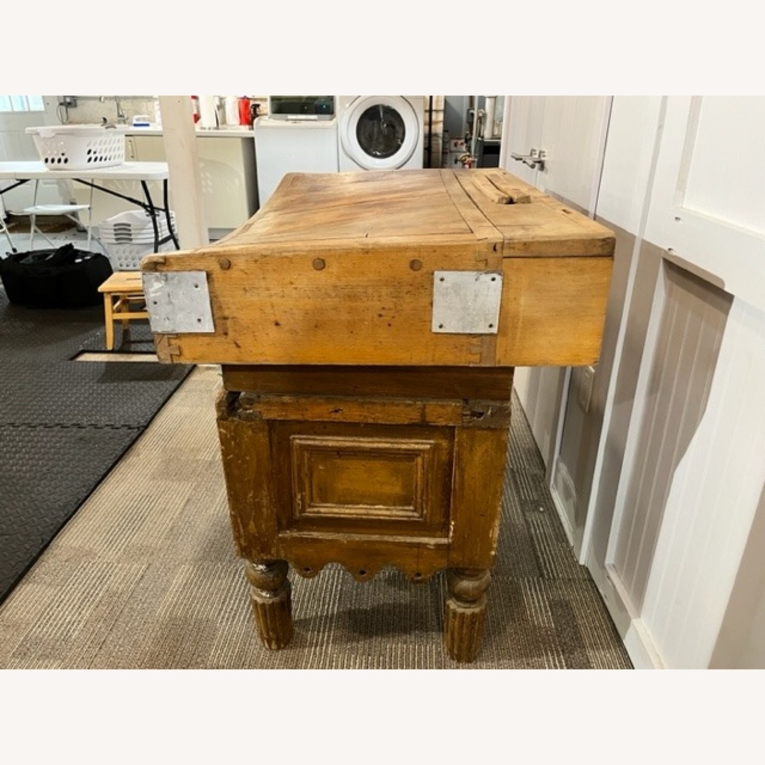 Antique Butcher Block With Deep Drawers - image-2