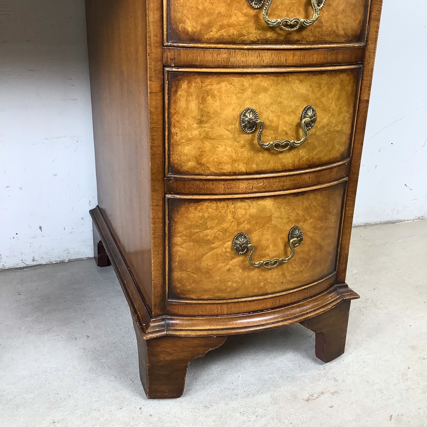 Vintage French Provincial Vanity Desk with Burl - image-12