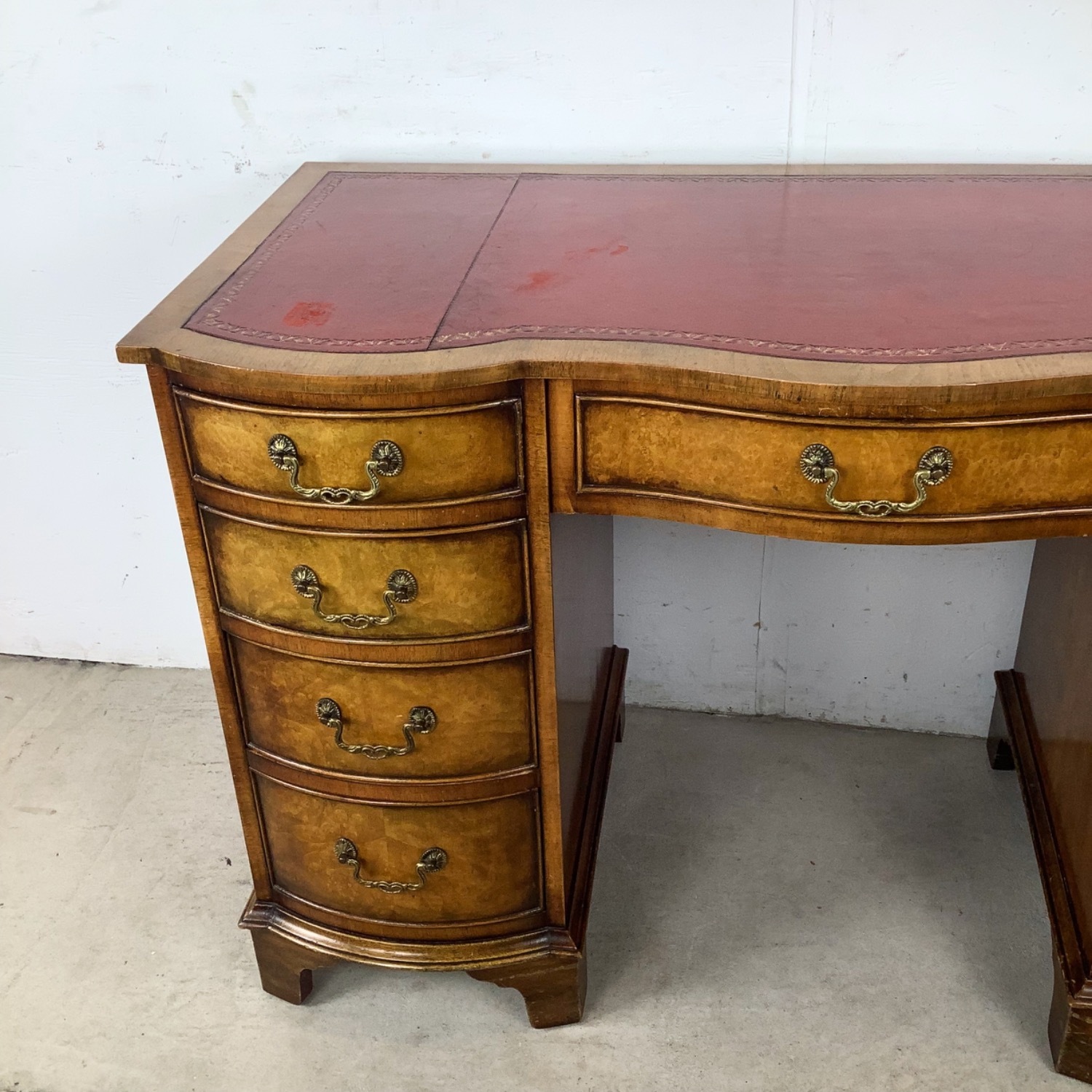 Vintage French Provincial Vanity Desk with Burl - image-16