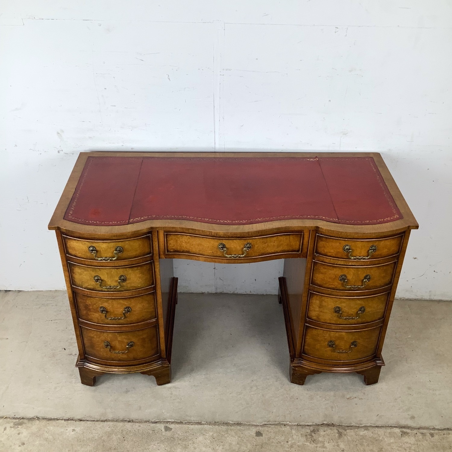 Vintage French Provincial Vanity Desk with Burl - image-1