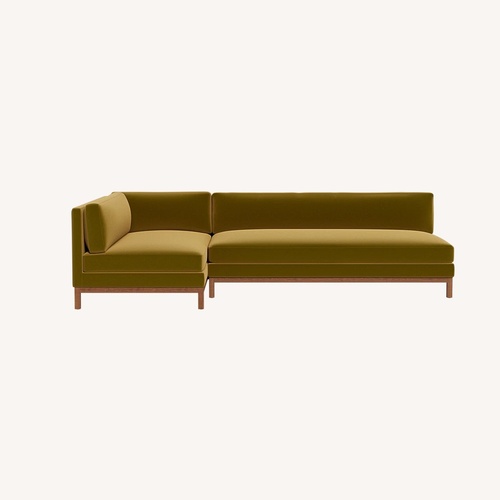 Used Interior Define Citrine Velvet L Chaise Sectional for sale on AptDeco