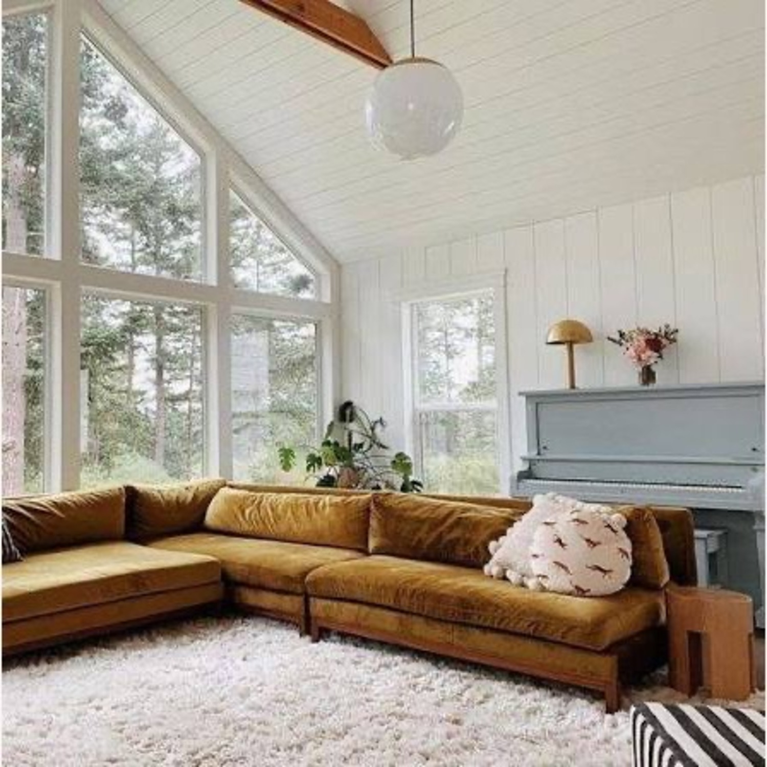 Interior Define Citrine Velvet L Chaise Sectional - image-4