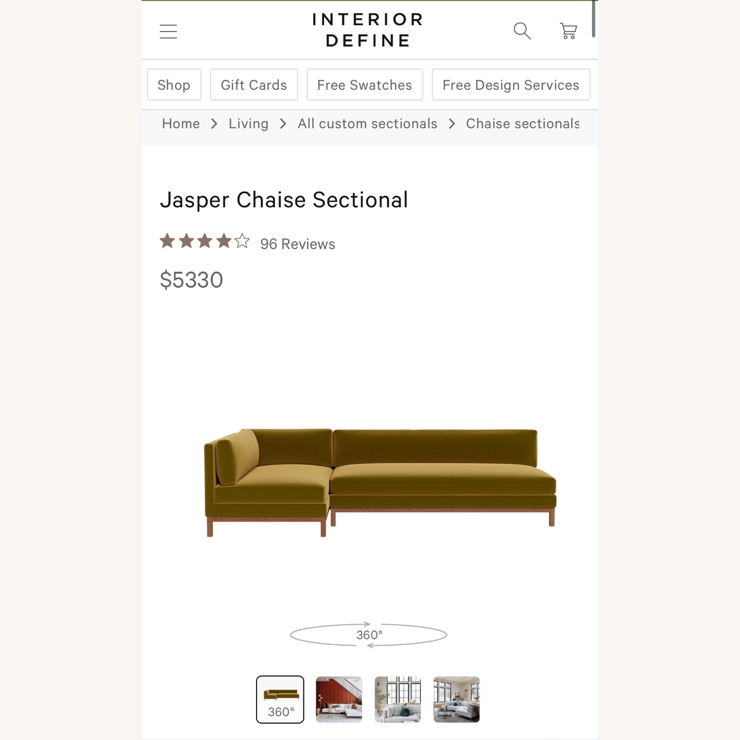 Interior Define Citrine Velvet L Chaise Sectional - image-6