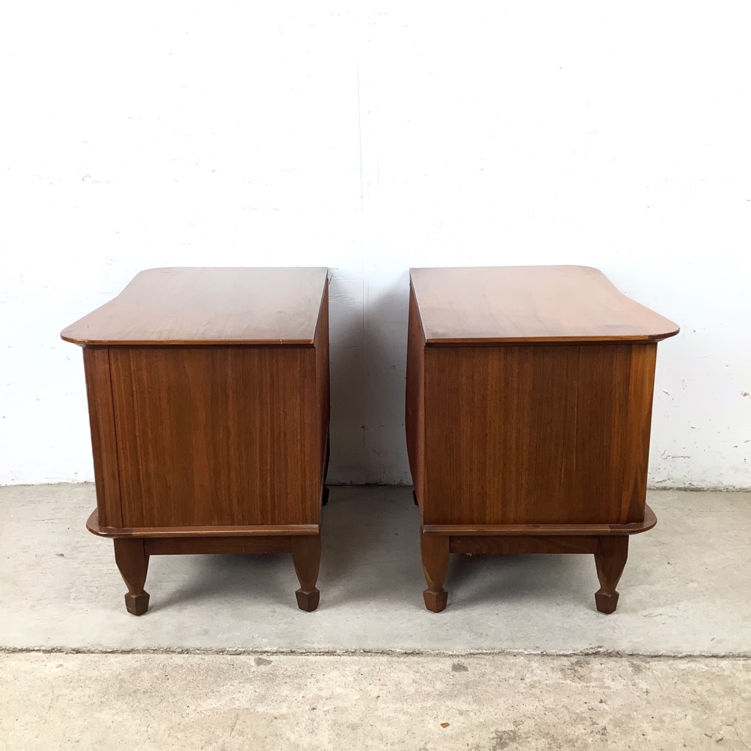 Mid-Century Walnut Cabinet Nightstands – Pair - image-11