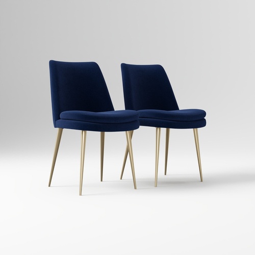 Used West Elm Finley Dining Chairs - Midnight Blue for sale on AptDeco