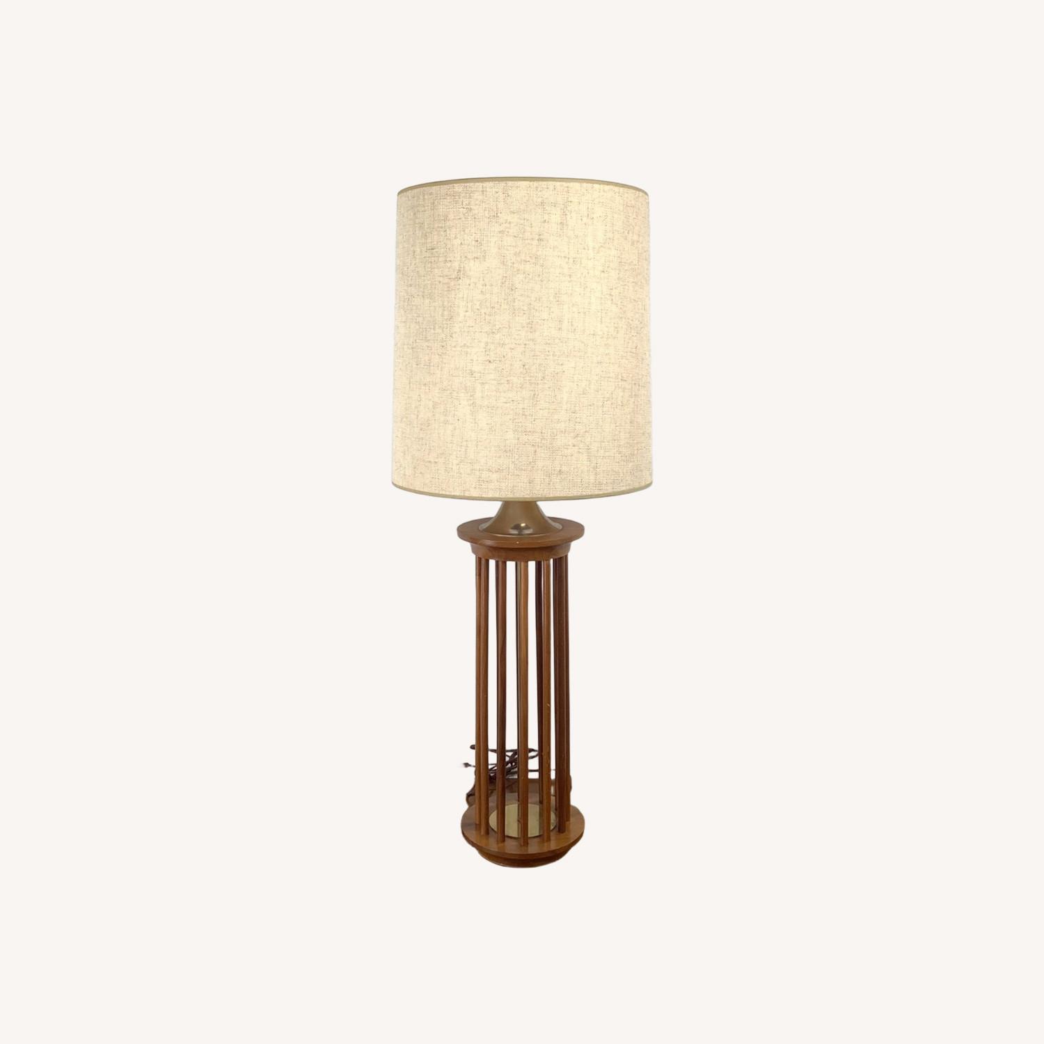 Mid-Century Style Wooden Dowel Table Lamp - image-0