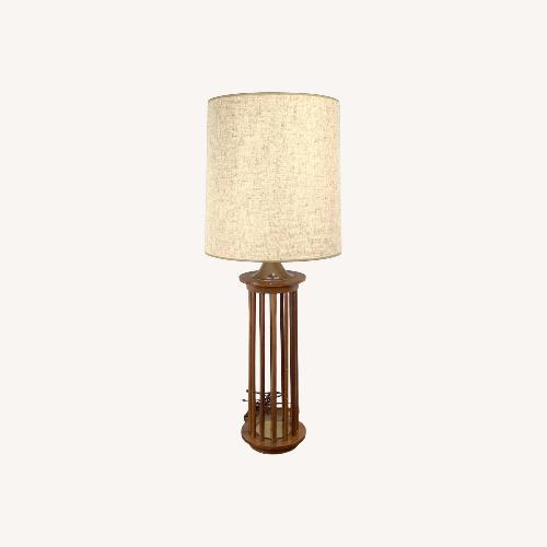 Used Mid-Century Style Wooden Dowel Table Lamp for sale on AptDeco