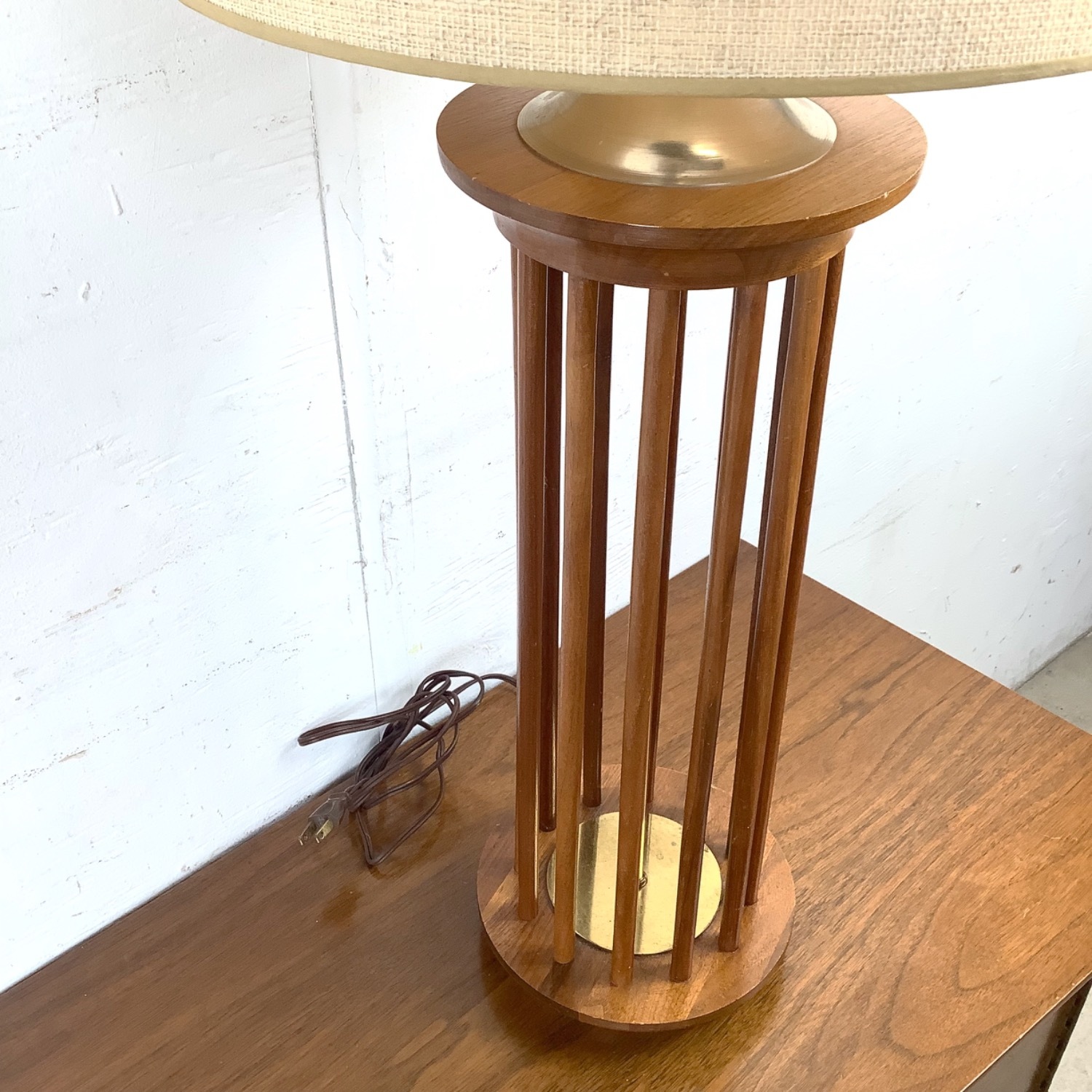 Mid-Century Style Wooden Dowel Table Lamp - image-3