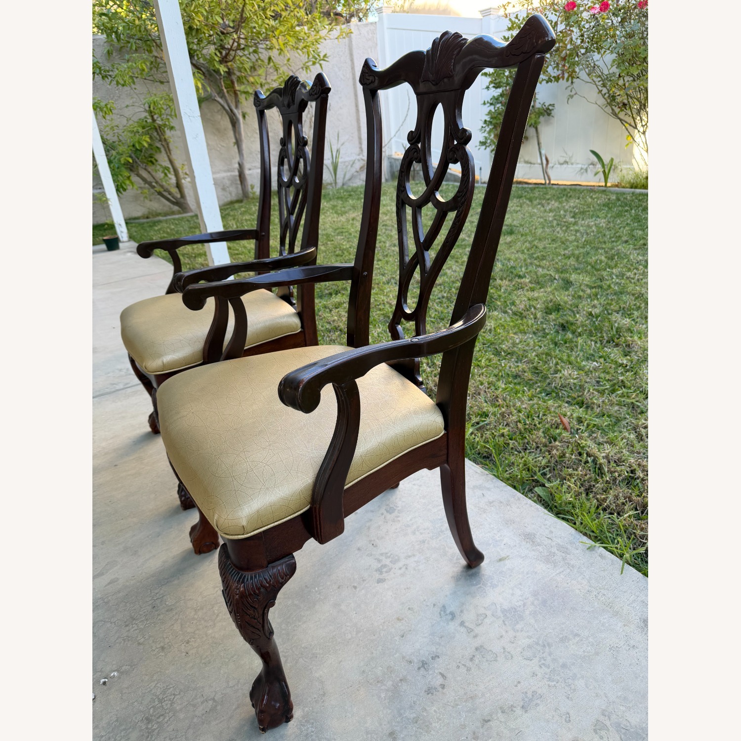 8 Seater Dark Wooden Table with Glass Cover - image-6