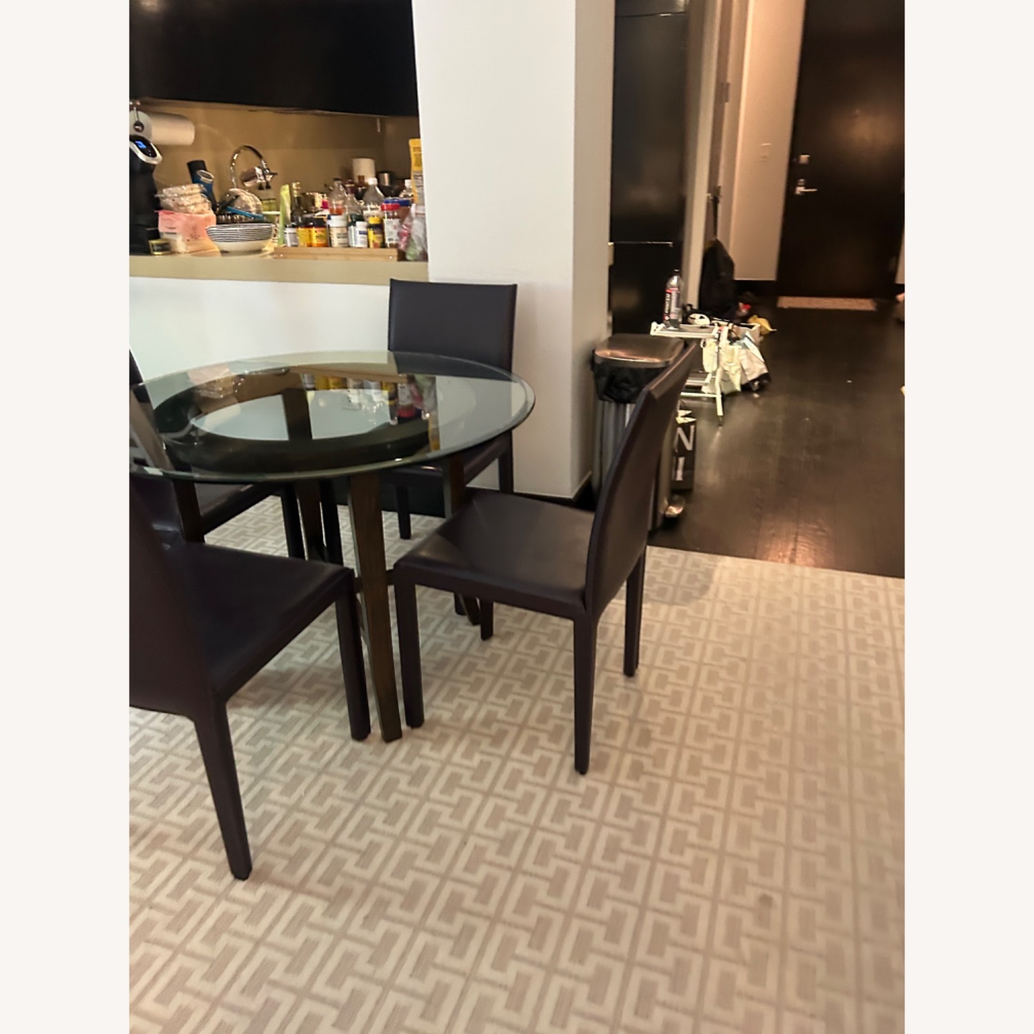Glass Table Dining Set (4x Chairs) - image-6