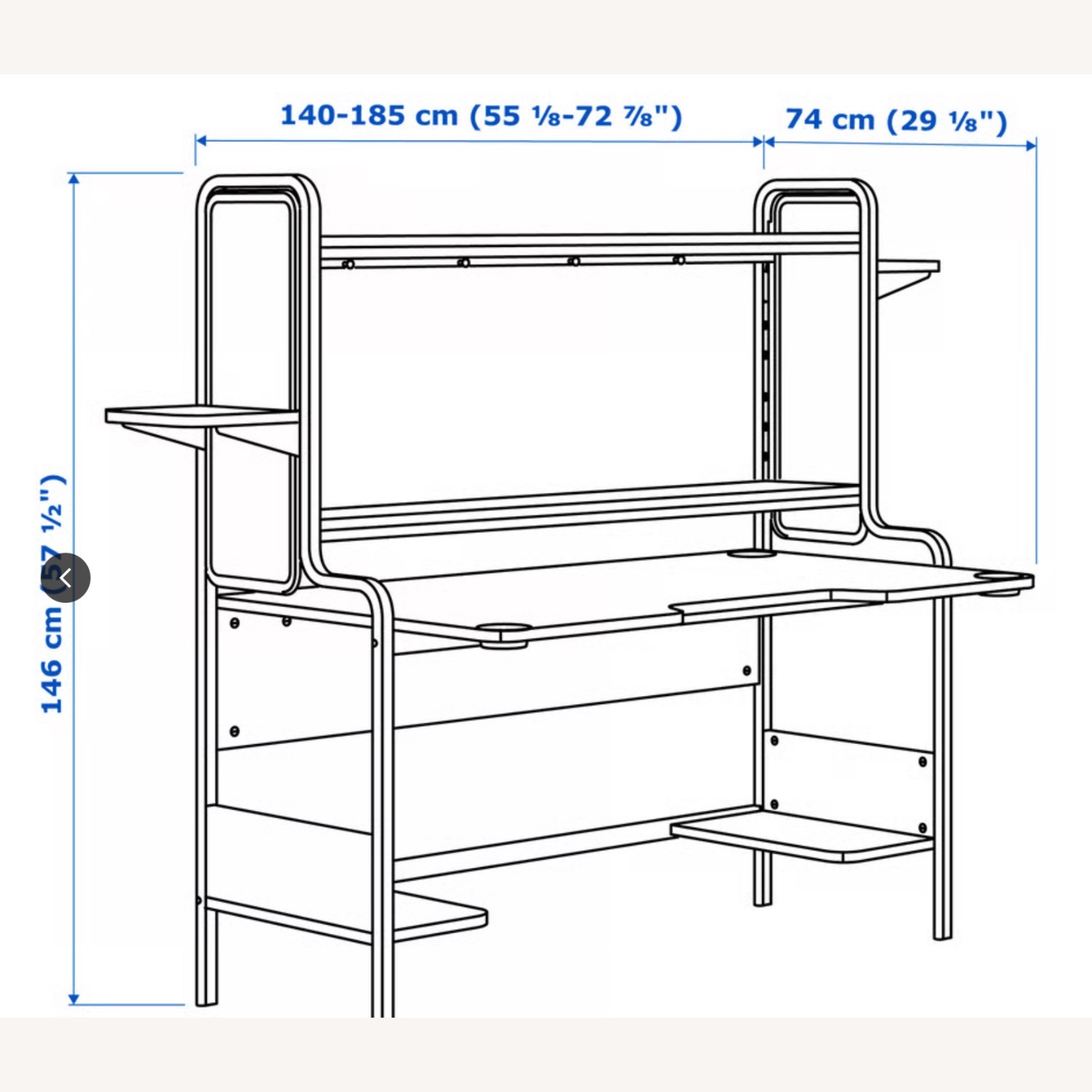 IKEA Fredde Black Gaming Desk - image-2