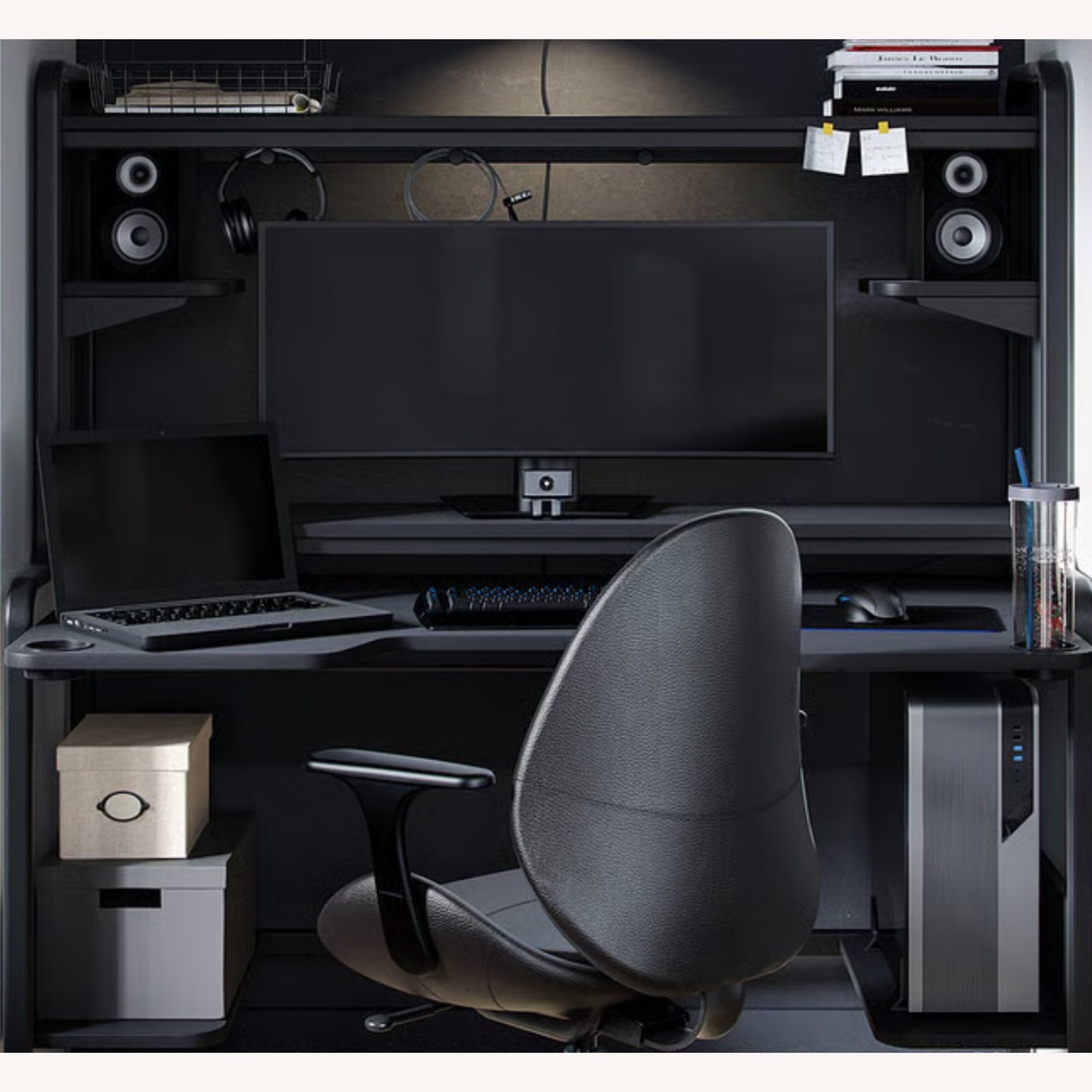 IKEA Fredde Black Gaming Desk - image-1