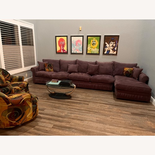 Used Grape Couch W Chaise for sale on AptDeco