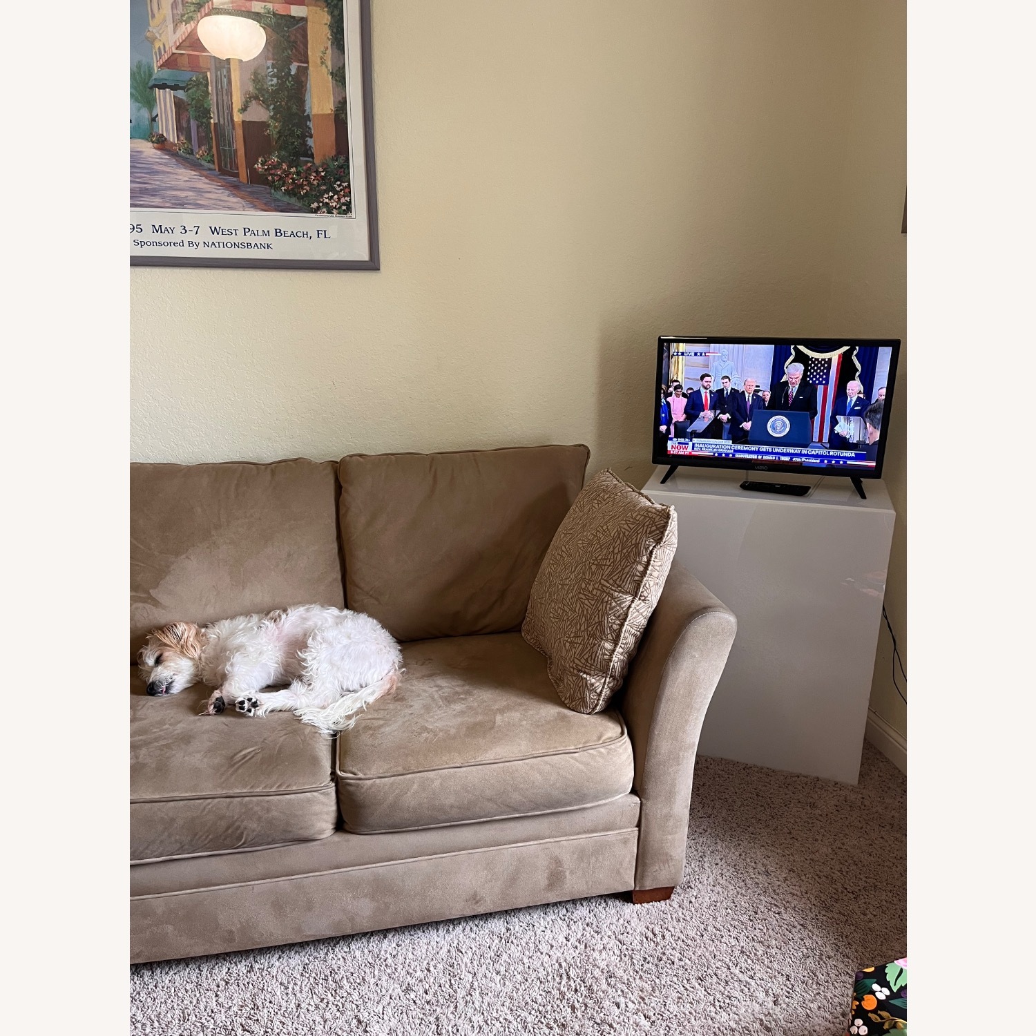 Natural Microsuede Sleeper Sofa - image-3