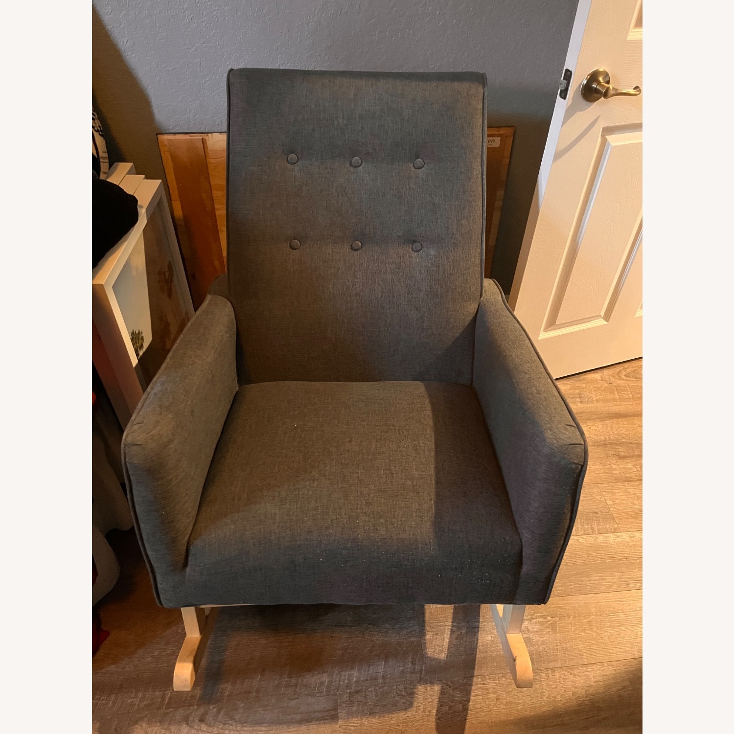 Ethan Allen Light Gray Fabric Accent Chair - image-2