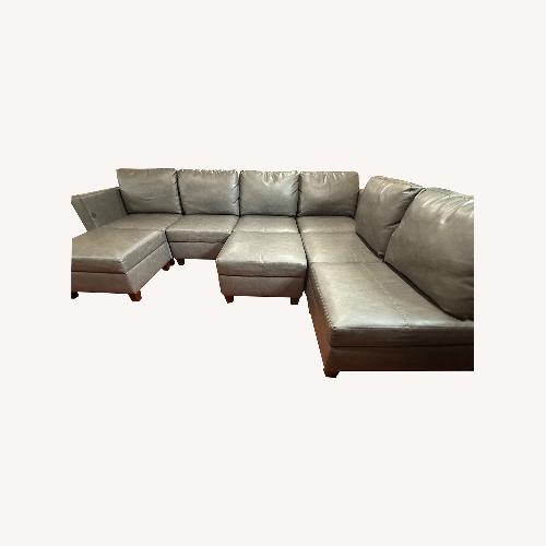 Used Dark Gray Faux Leather 3+ Piece Sectional for sale on AptDeco