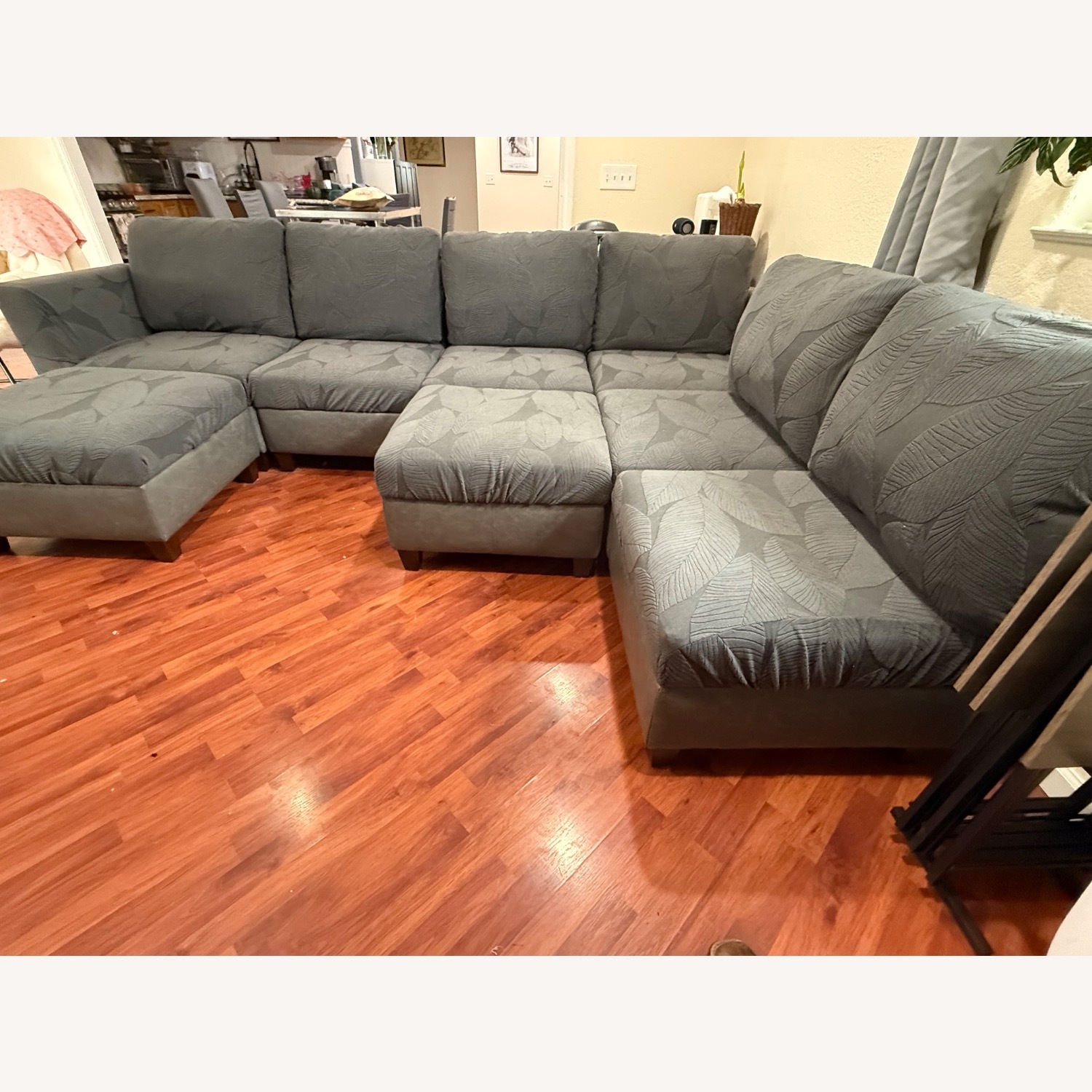 Dark Gray Faux Leather 3+ Piece Sectional - image-2