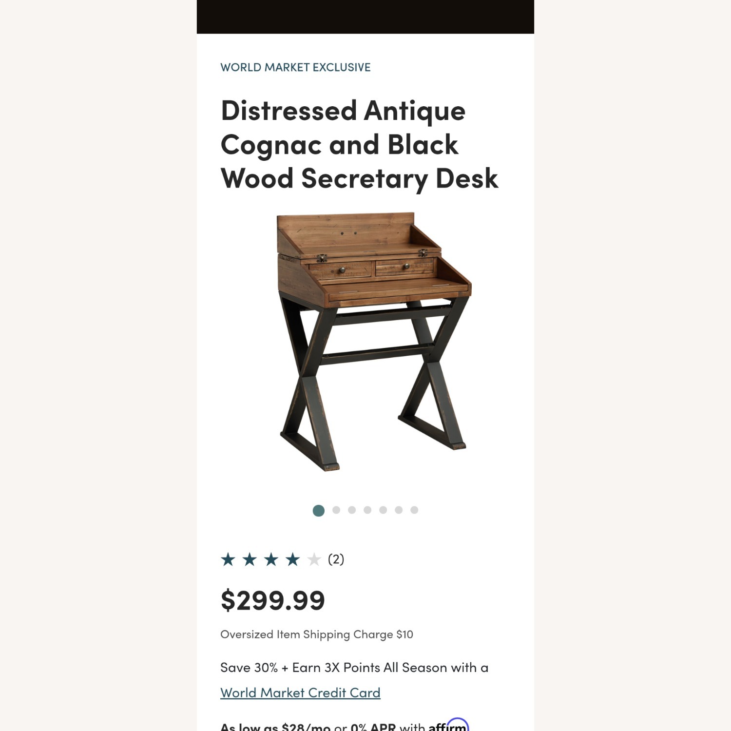 Modern Brands Dark Brown Wood Desk - image-1