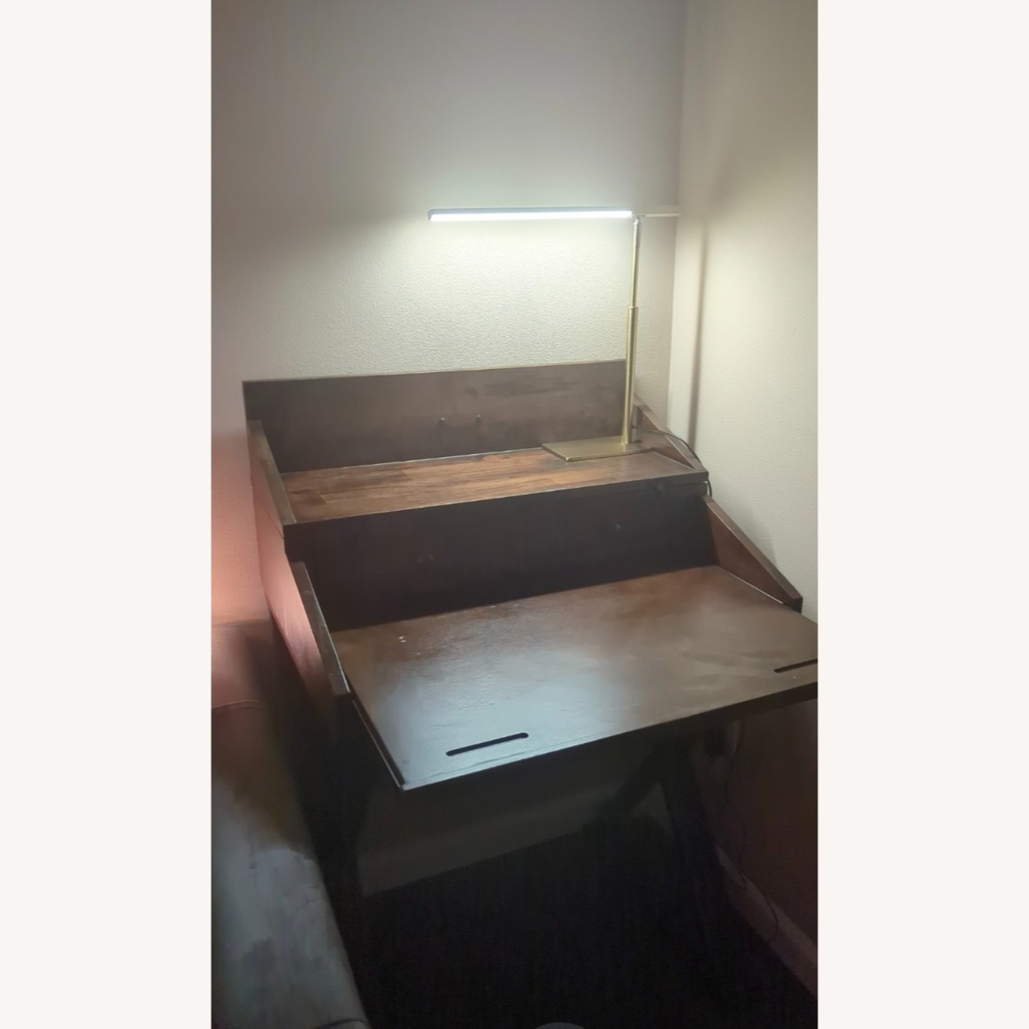 Modern Brands Dark Brown Wood Desk - image-4