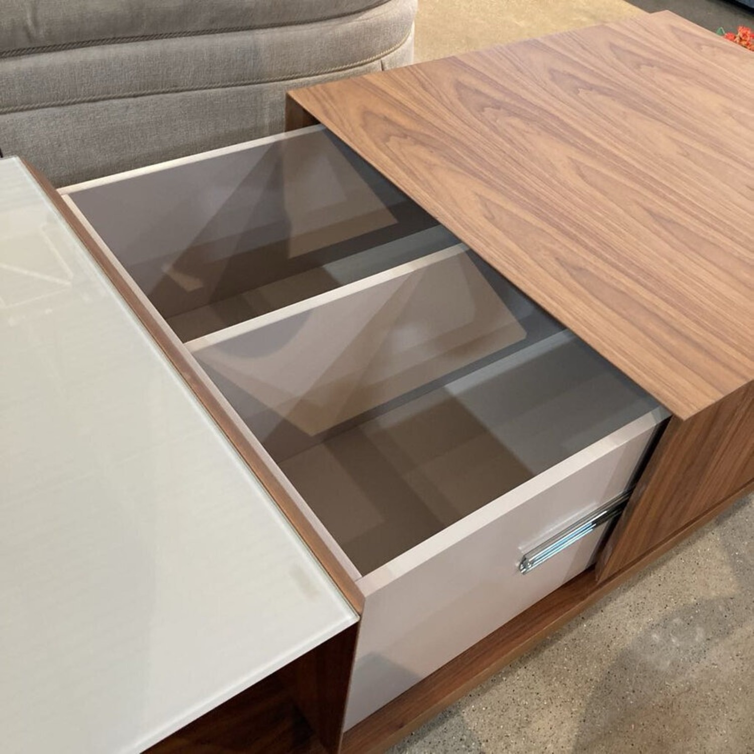 Truman Modern Wood & Glass Coffee Table - image-6