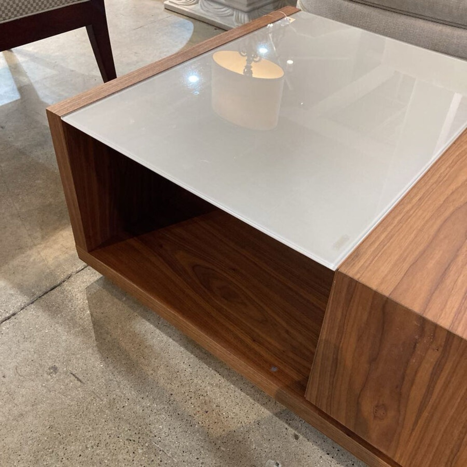 Truman Modern Wood & Glass Coffee Table - image-4