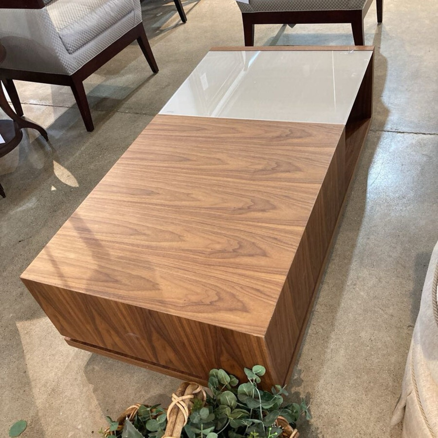 Truman Modern Wood & Glass Coffee Table - image-3