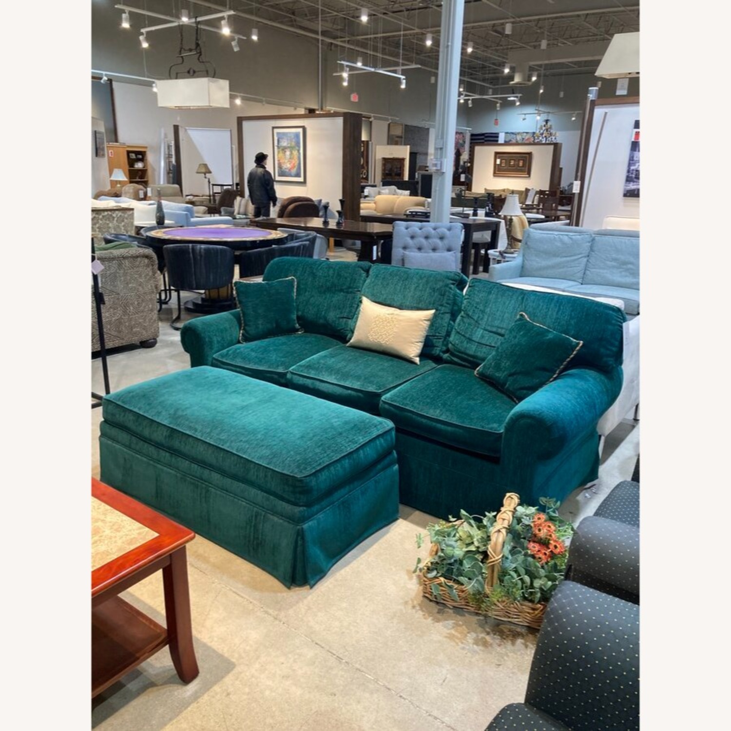 Custom Ashley Manor Queen Sleeper w/ Ottoman Sofa - image-1