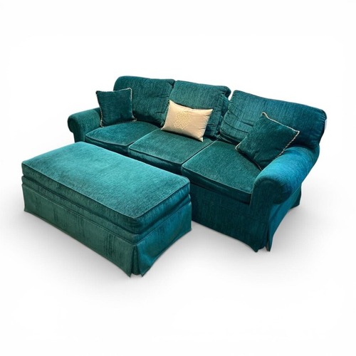 Used Custom Ashley Manor Queen Sleeper w/ Ottoman Sofa for sale on AptDeco
