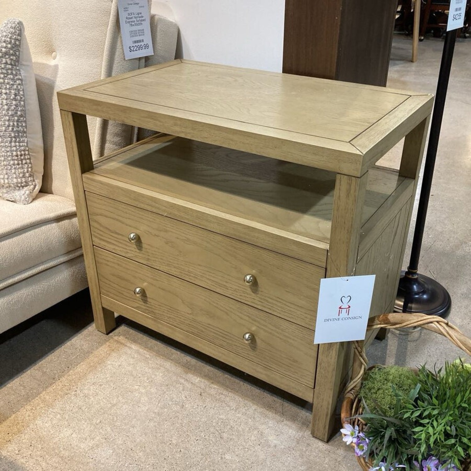 Celine 2-Drawer Nightstand Taupe - image-1